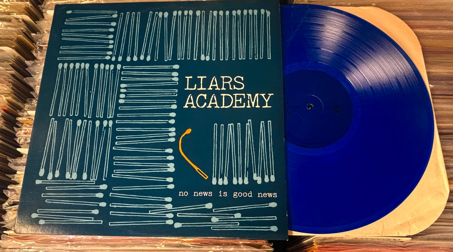 USED: Liars Academy - No News is Good News LP blue vinyl record (2001 pressing)