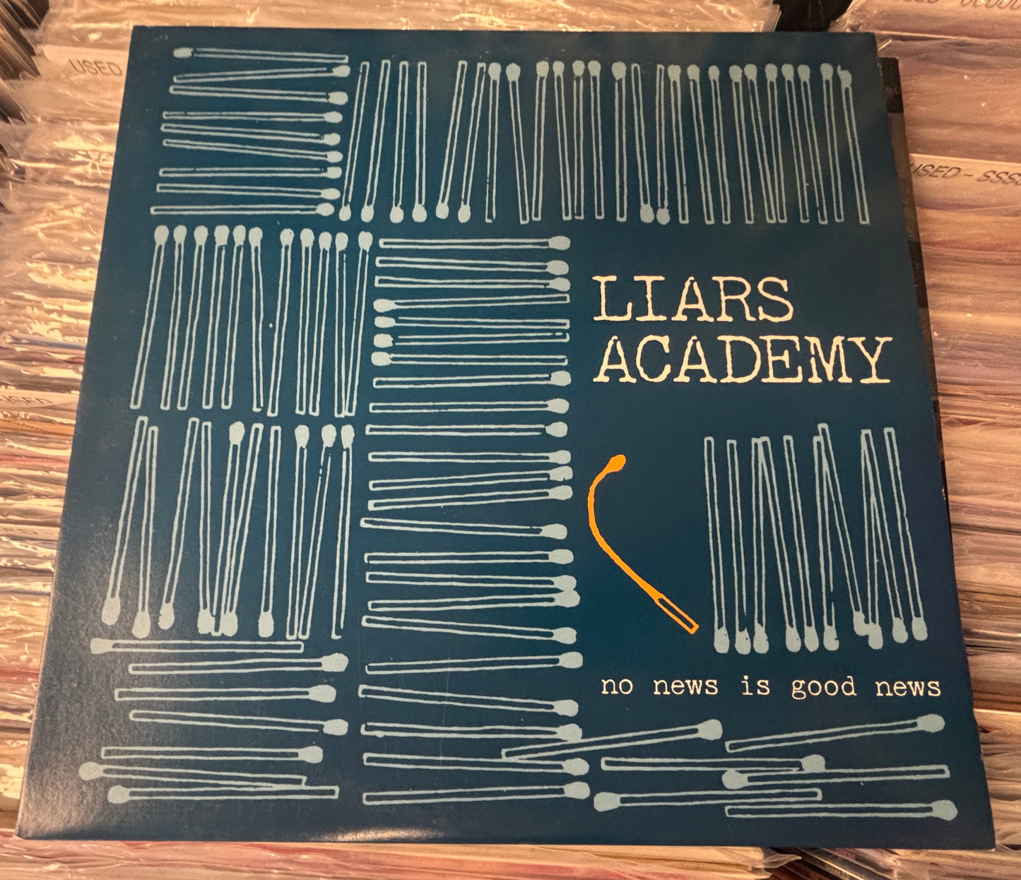 USED: Liars Academy - No News is Good News LP blue vinyl record (2001 pressing)
