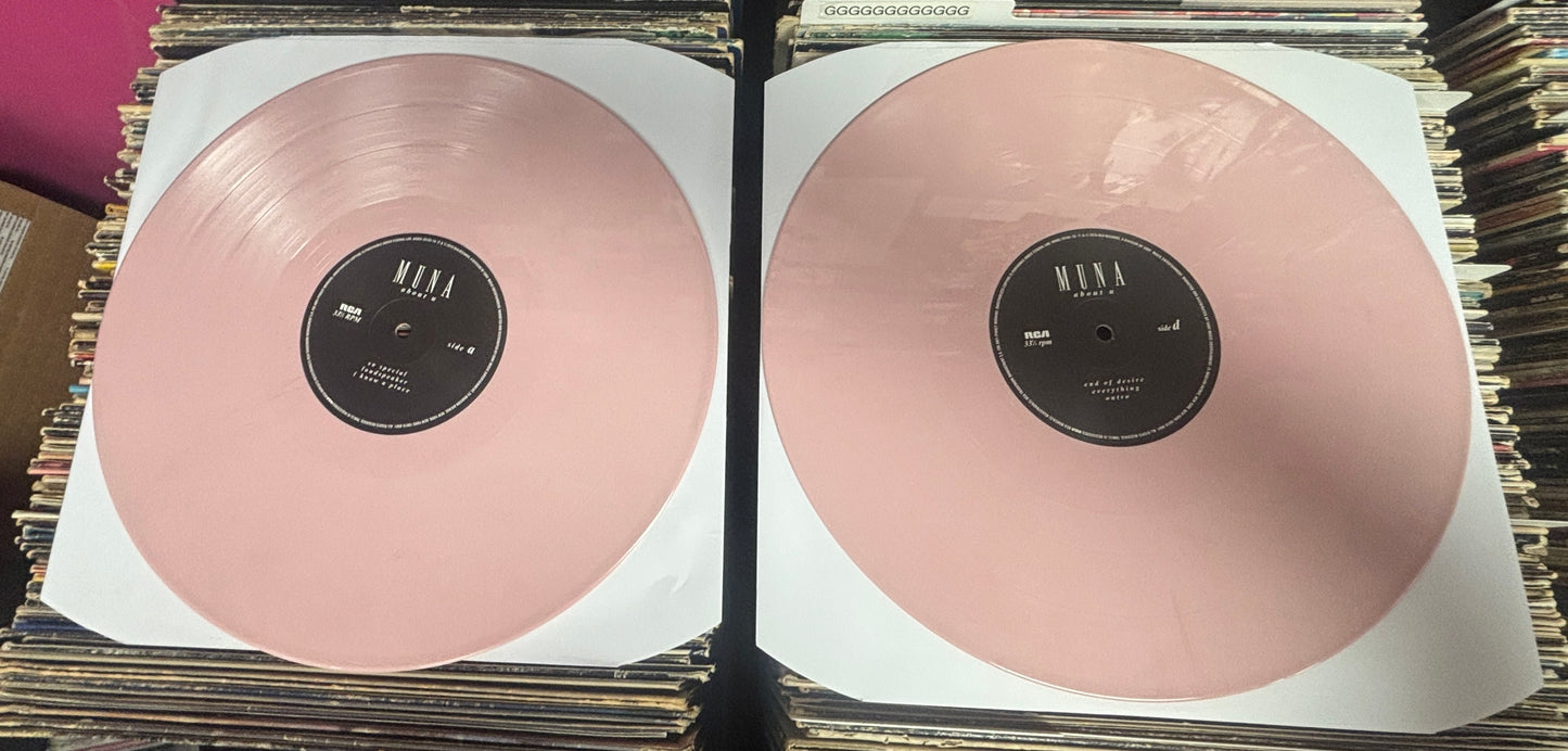 USED: Muna - About U 2xLP pink vinyl record (2017 First Pressing)