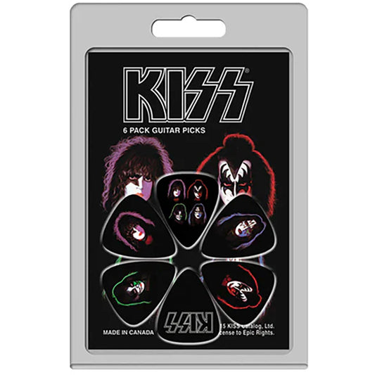 KISS guitar picks - faces (pack of 6 picks)