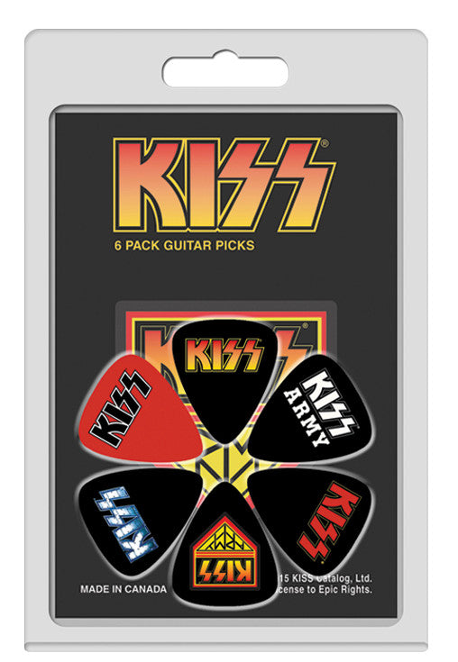 KISS guitar picks - logos (pack of 6 picks)