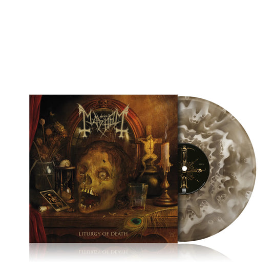 Mayhem - Liturgy of Death LP record ("black ice ghost" colored vinyl)