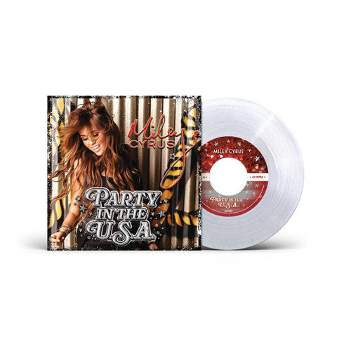 PREORDER (06/26/26): Miley Cyrus - Party In The USA 7" single (clear glitter vinyl)