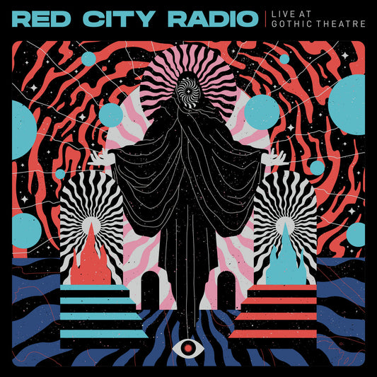 Red City Radio - Live at Gothic Theatre LP record (electric blue w/ black and hot pink twist vinyl)